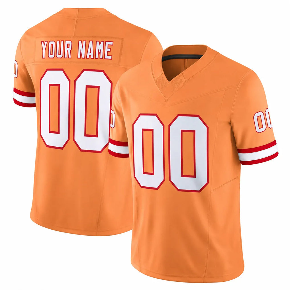 Johmsee Custom TB.Buccaneers Orange Limited Vapor F.U.S.E. Home Game Any Name & Numbers Stitched Jerseys