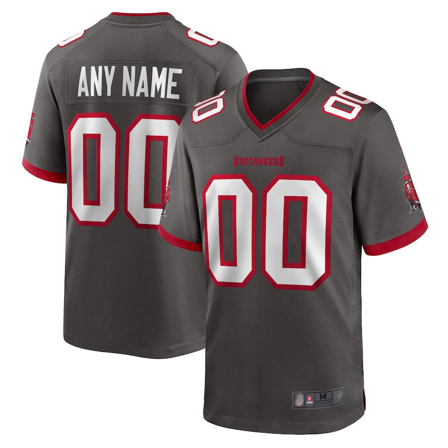 Johmsee Custom TB.Buccaneers Pewter Home Game Stitched Jerseys