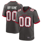 Johmsee Custom TB.Buccaneers Pewter Home Game Stitched Jerseys