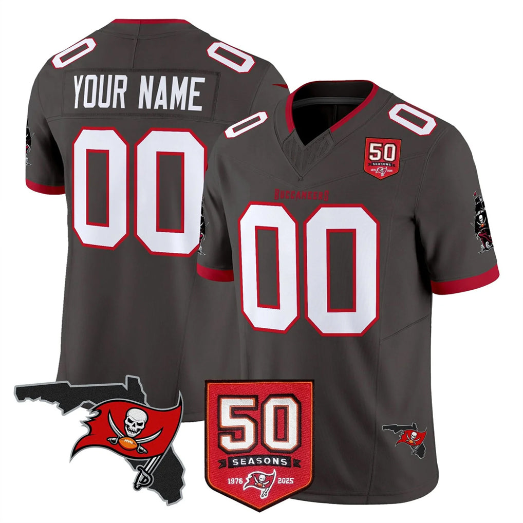 Johmsee Custom TB.Buccaneers Pewter Limited 2026 Season Vapor F.U.S.E. Home Game Any Name & Numbers Stitched Jerseys