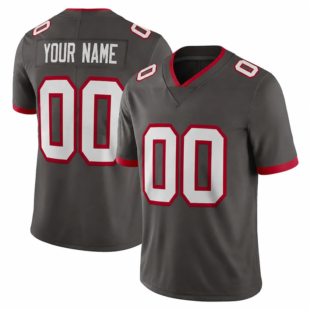 Johmsee Custom TB.Buccaneers Pewter Limited Alternate Vapor Home Game Any Name & Numbers Stitched Jerseys