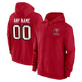 Johmsee Custom TB.Buccaneers Red LOGO Pullover Hoodie Home Game Any Name & Numbers Stitched Jerseys