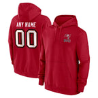 Johmsee Custom TB.Buccaneers Red LOGO Pullover Hoodie Home Game Any Name & Numbers Stitched Jerseys