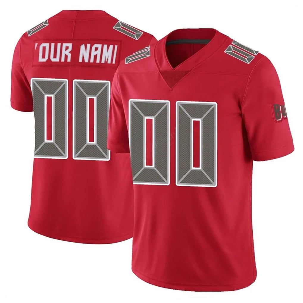Johmsee Custom TB.Buccaneers Red Limited Color Rush Home Game Any Name & Numbers Stitched Jerseys