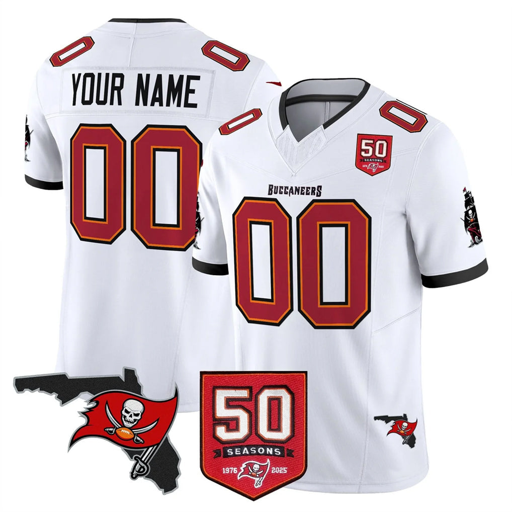 Johmsee Custom TB.Buccaneers White Limited 2026 Season Vapor F.U.S.E. Home Game Any Name & Numbers Stitched Jerseys