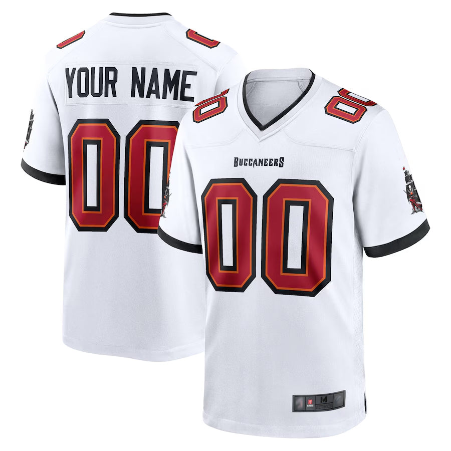 Johmsee Custom TB.Buccaneers White Replica Game Stitched Jerseys