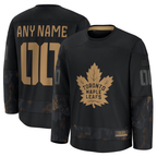 Johmsee Custom TM.Leafs Black 2024 Military Appreciation Practice Jerseys