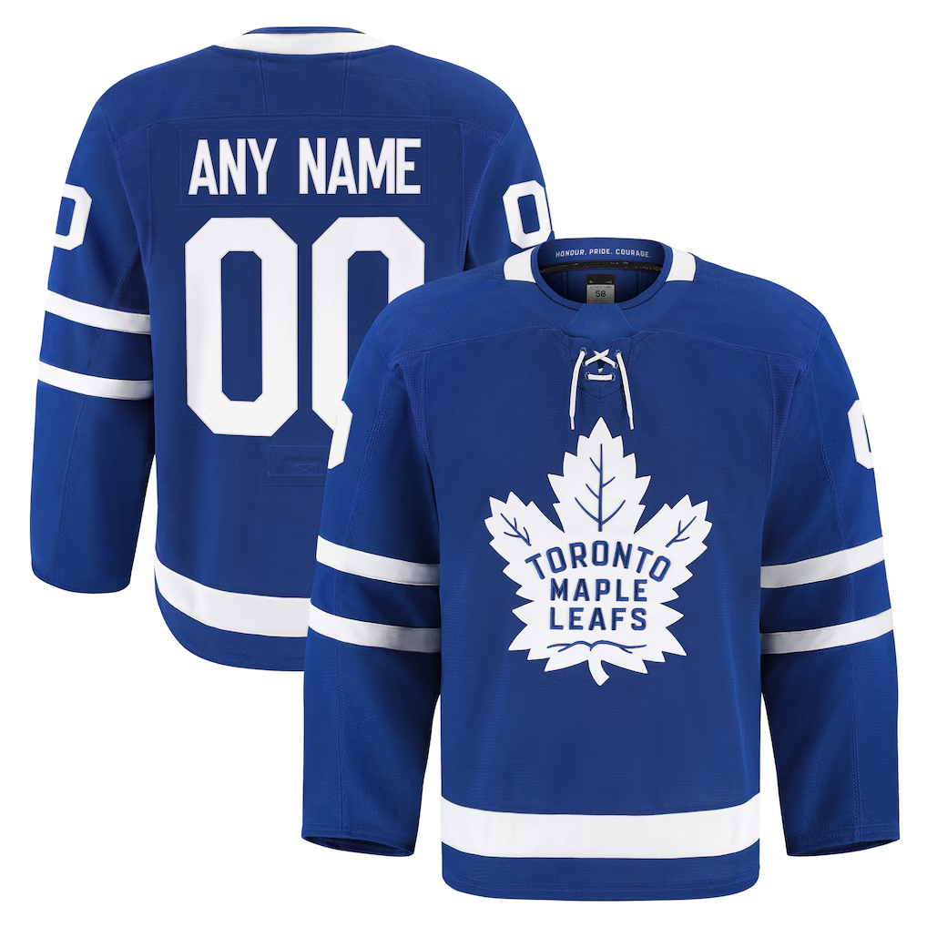 Johmsee Custom TM.Leafs Blue Home Authentic Pro Jerseys