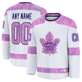 Johmsee Custom TM.Leafs White 2024 Hockey Fights Cancer Practice Jerseys