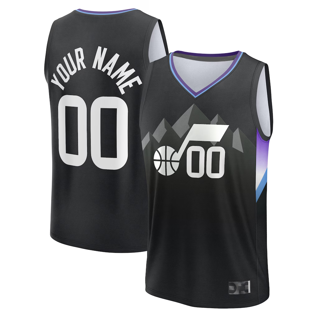 Johmsee Custom U.Jazz Fanatics Black Fast Break Jerseys - Statement Editio