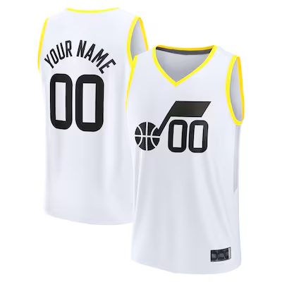 Johmsee Custom U.Jazz Fanatics White Fast Break Replica Jerseys - Association Edition -1