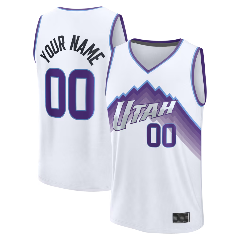 Johmsee Custom U.Jazz Fanatics White Fast Break Replica Jerseys - Association Edition