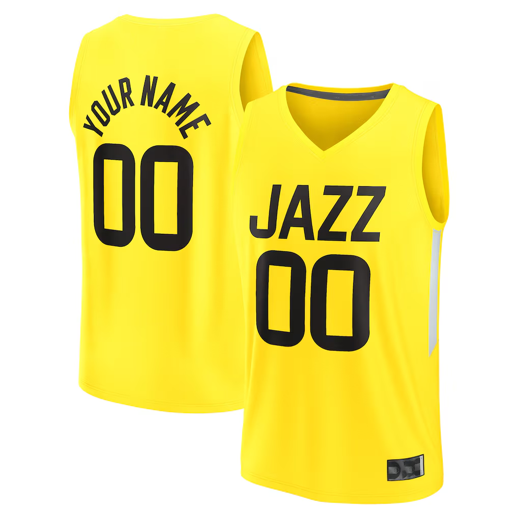 Johmsee Custom U.Jazz Fanatics Yellow Fast Break Replica Jerseys - Icon Edition