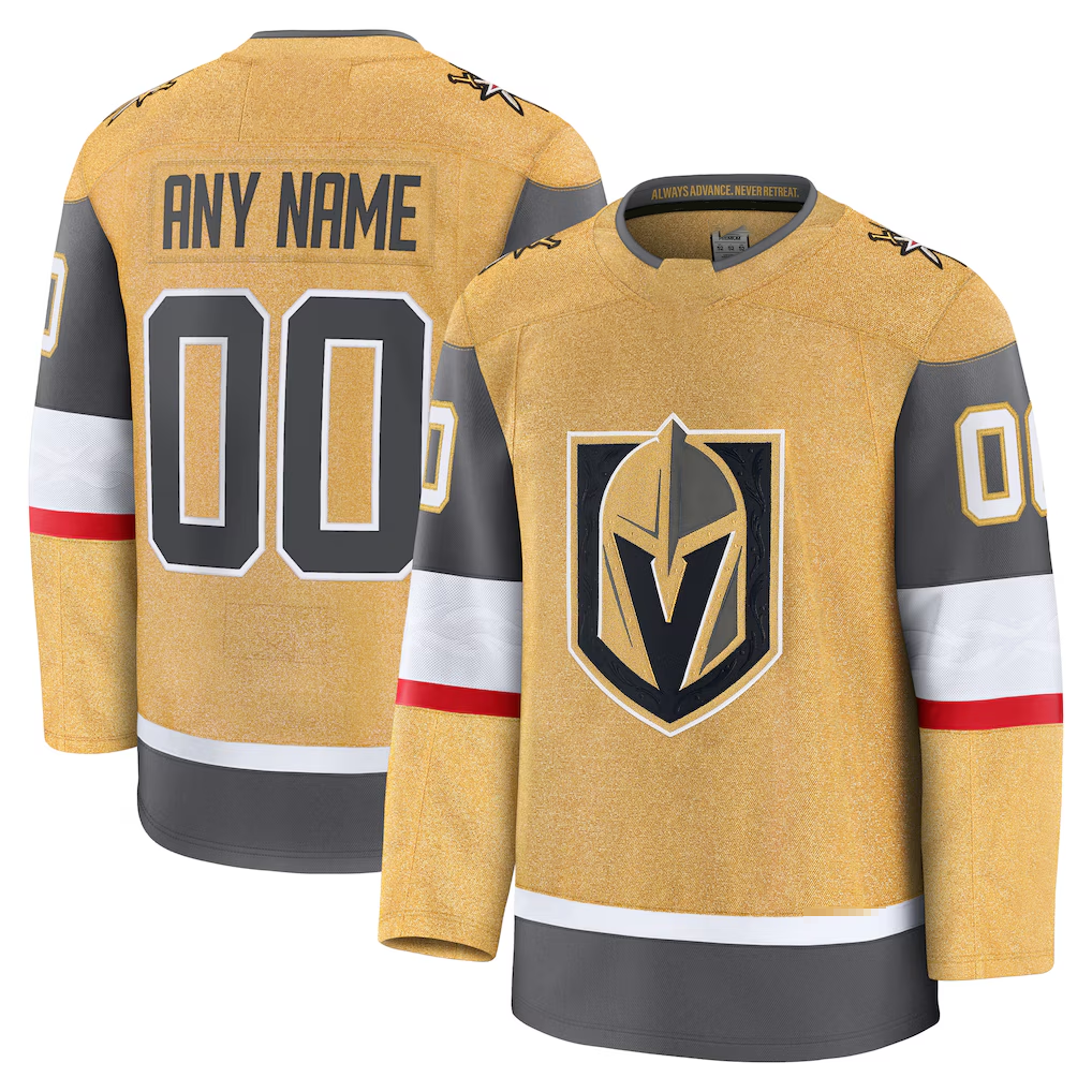 Johmsee Custom VG.Knights Gold Home Premium Jerseys