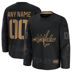 Johmsee Custom W.Capitals Black 2024 Military Appreciation Practice Jerseys