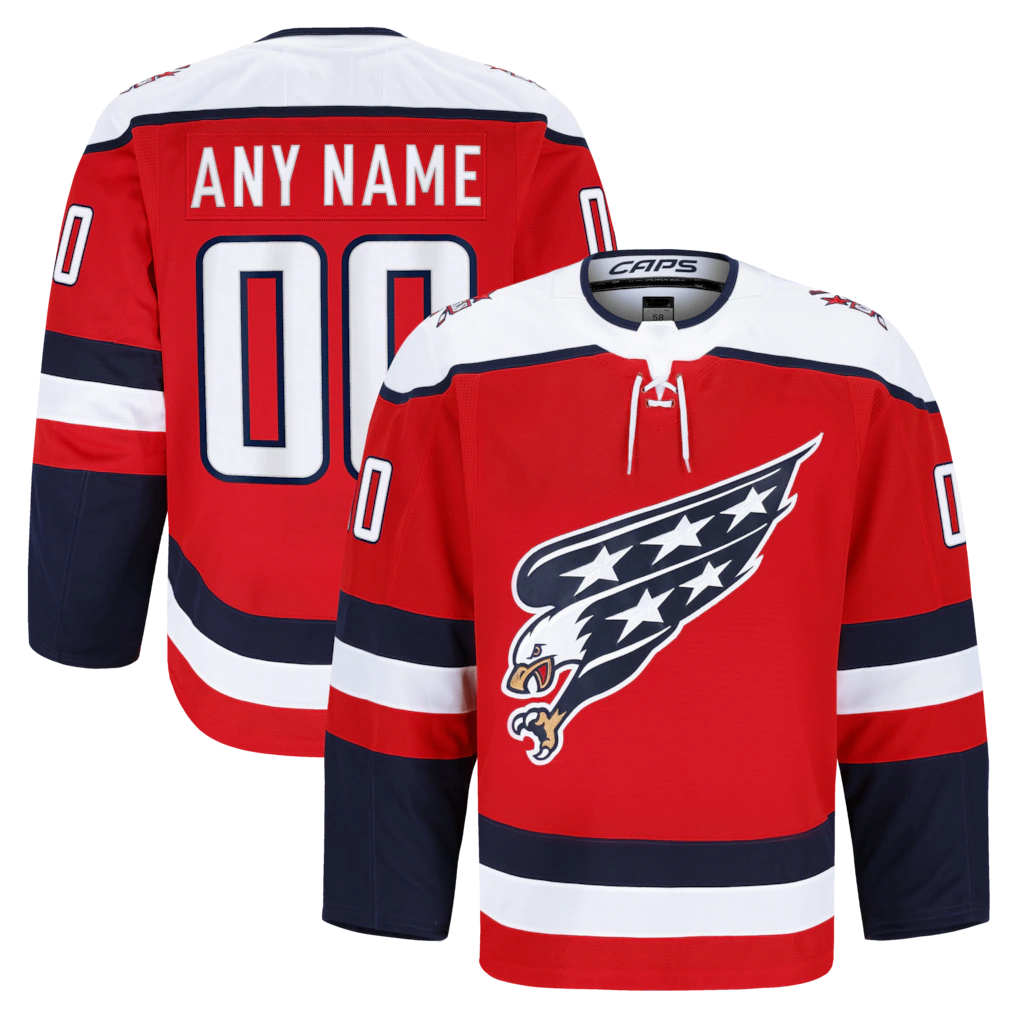 Johmsee Custom W.Capitals Red Alternate Authentic Pro Jerseys