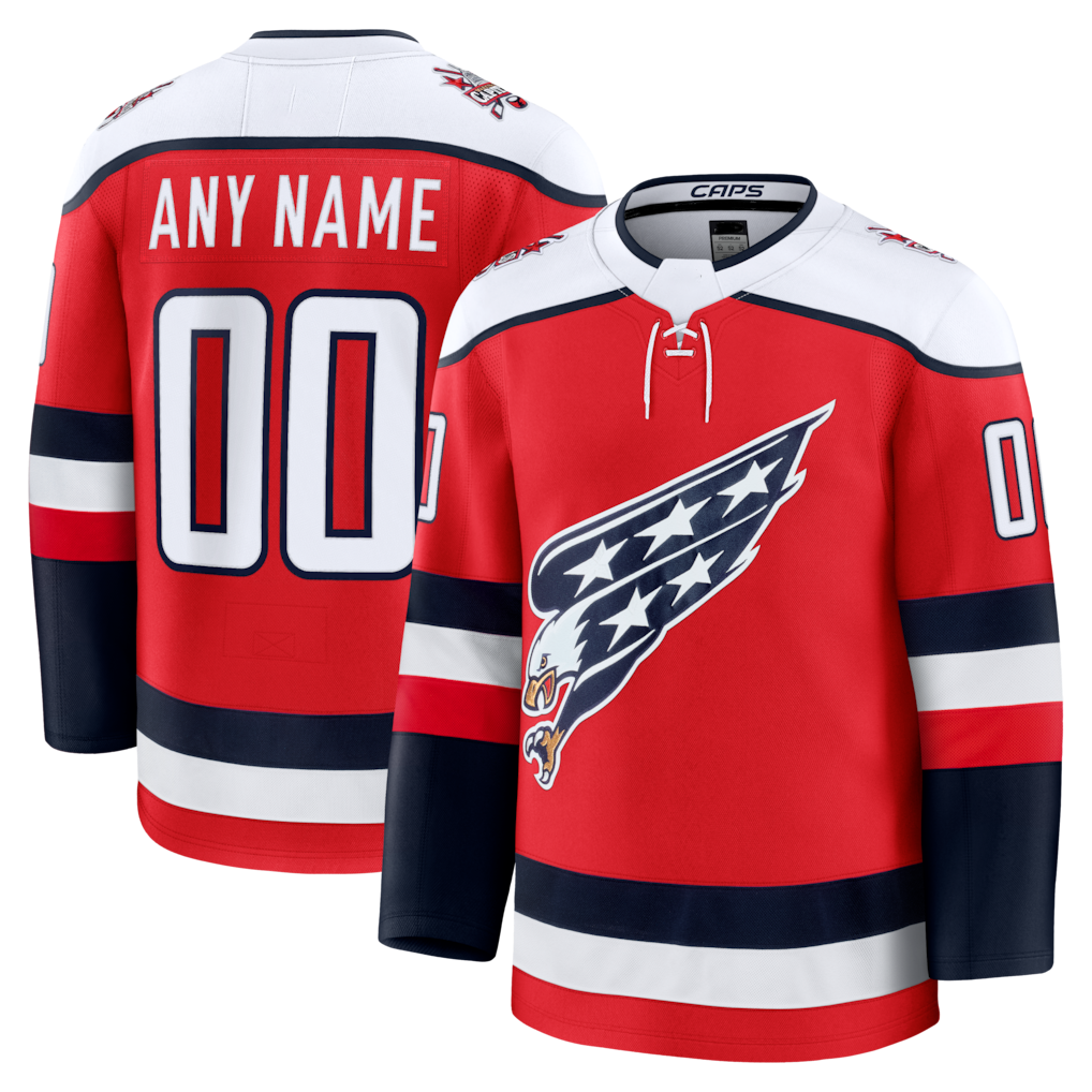 Johmsee Custom W.Capitals Red Alternate Premium Jerseys