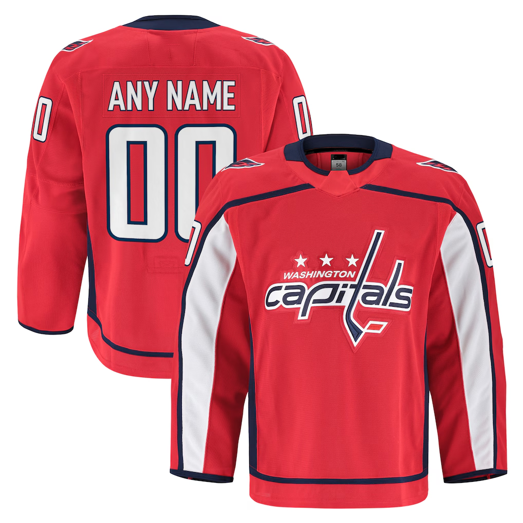 Johmsee Custom W.Capitals Red Home Authentic Pro Jerseys