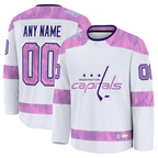 Johmsee Custom W.Capitals White 2024 Hockey Fights Cancer Practice Jerseys