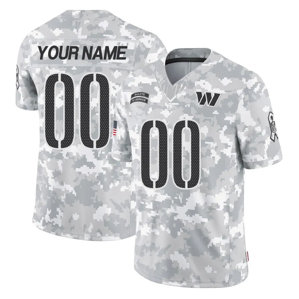 Johmsee Custom W.Commanders Arctic Camo Limited Salute To Service Home Game Any Name & Numbers Stitched Jerseys