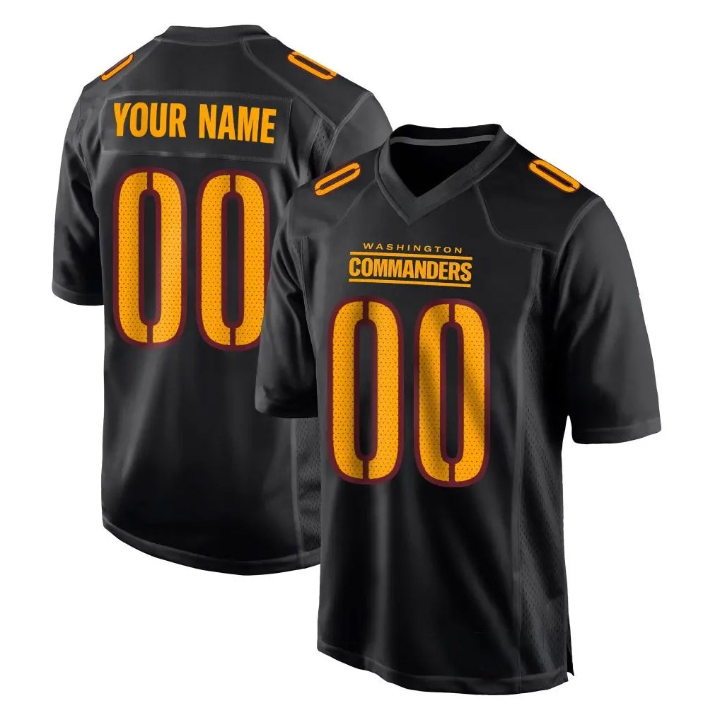 Johmsee Custom W.Commanders Black Carbon Fashion Home Game Any Name & Numbers Stitched Jerseys