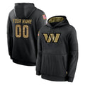 Johmsee Custom W.Commanders Black Salute to Service Performance Pullover Hoodies Home Game Any Name & Numbers Stitched Jerseys