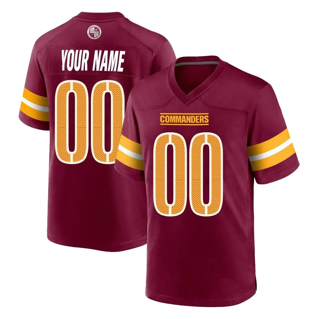 Johmsee Custom W.Commanders Burgundy Home Game Any Name & Numbers Stitched Jerseys