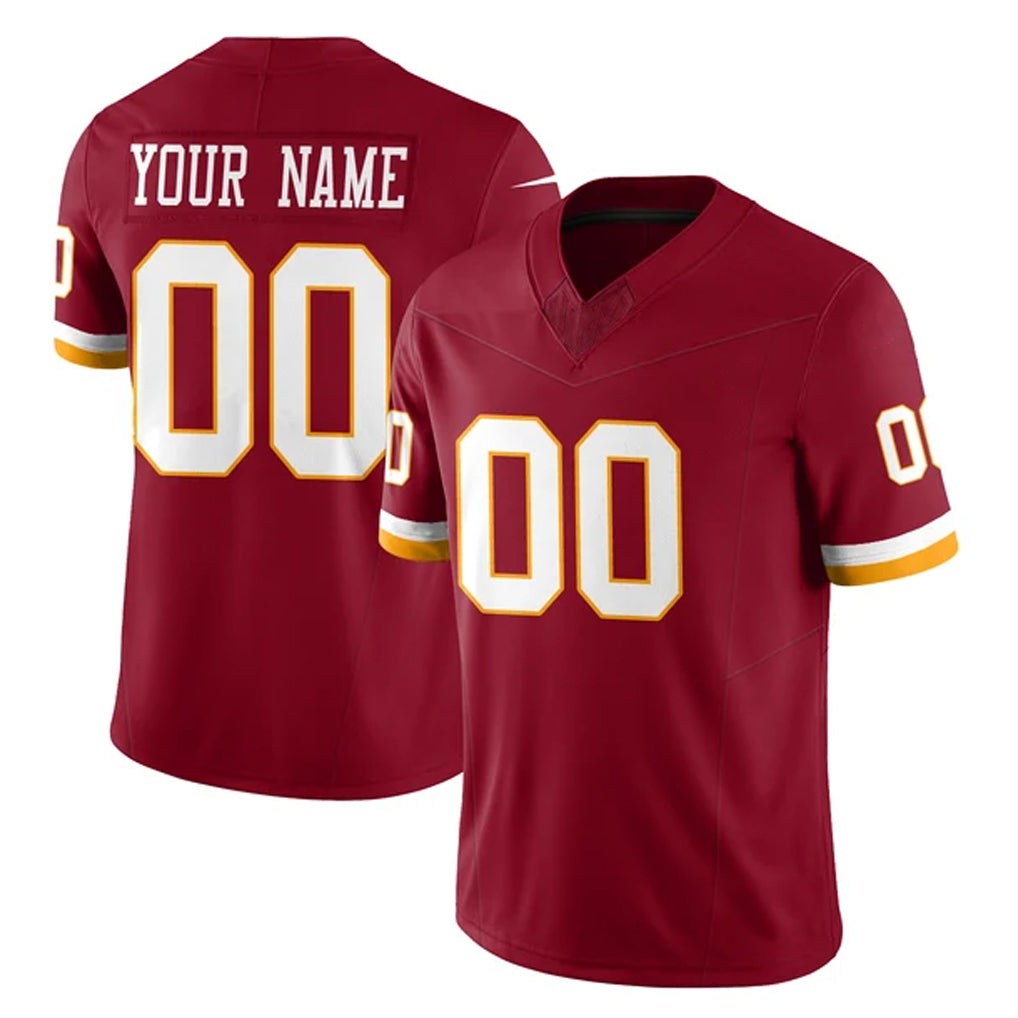 Johmsee Custom W.Commanders Burgundy Limited Team Vapor F.U.S.E. Home Game Any Name & Numbers Stitched Jerseys