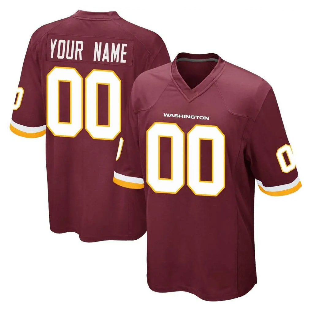 Johmsee Custom W.Commanders Burgundy Team Color Home Game Any Name & Numbers Stitched Jerseys