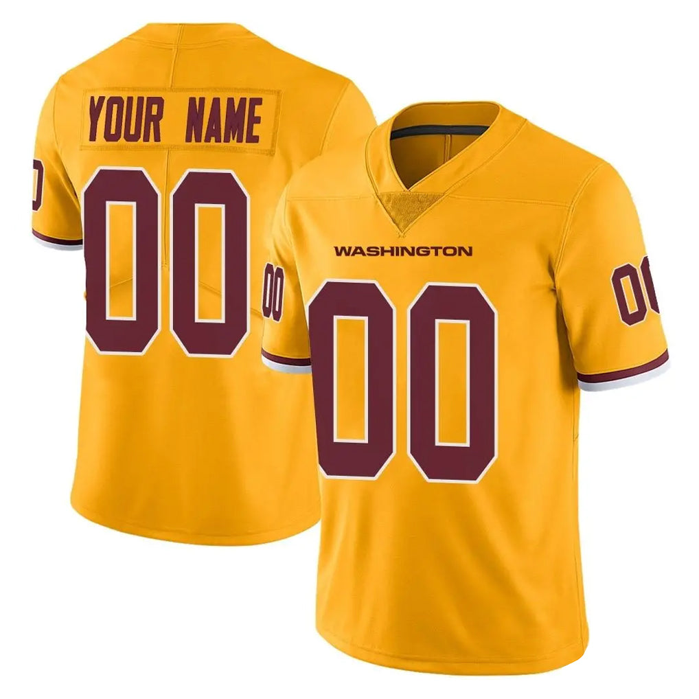 Johmsee Custom W.Commanders Gold Limited Color Rush Home Game Any Name & Numbers Stitched Jerseys