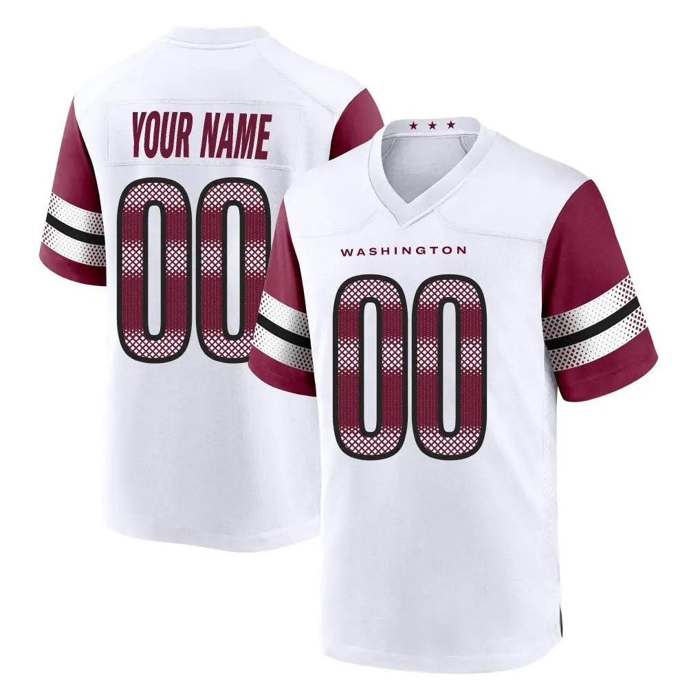 Johmsee Custom W.Commanders White Game Home Any Name & Numbers Stitched Jerseys