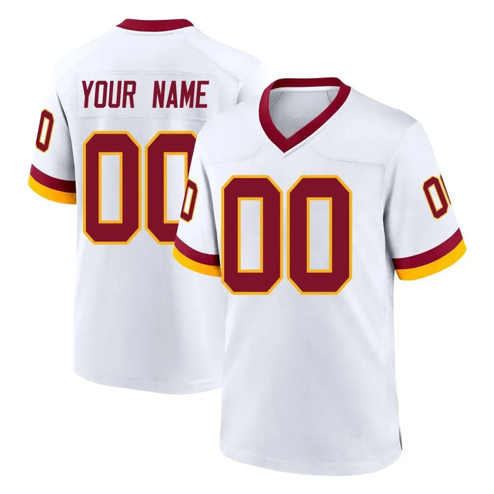 Johmsee Custom W.Commanders White Home Game Any Name & Numbers Stitched Jerseys