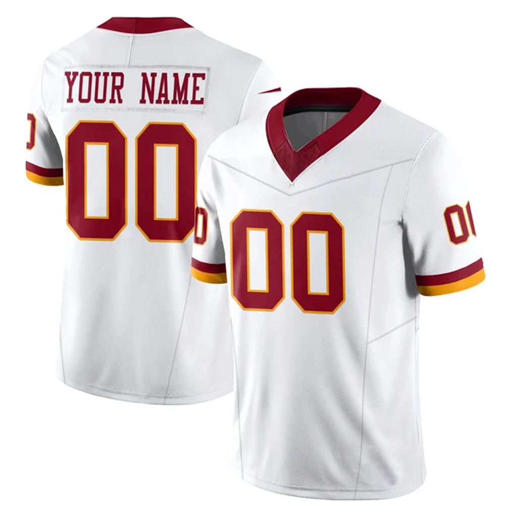 Johmsee Custom W.Commanders White Limited Vapor F.U.S.E. Home Game Any Name & Numbers Stitched Jerseys