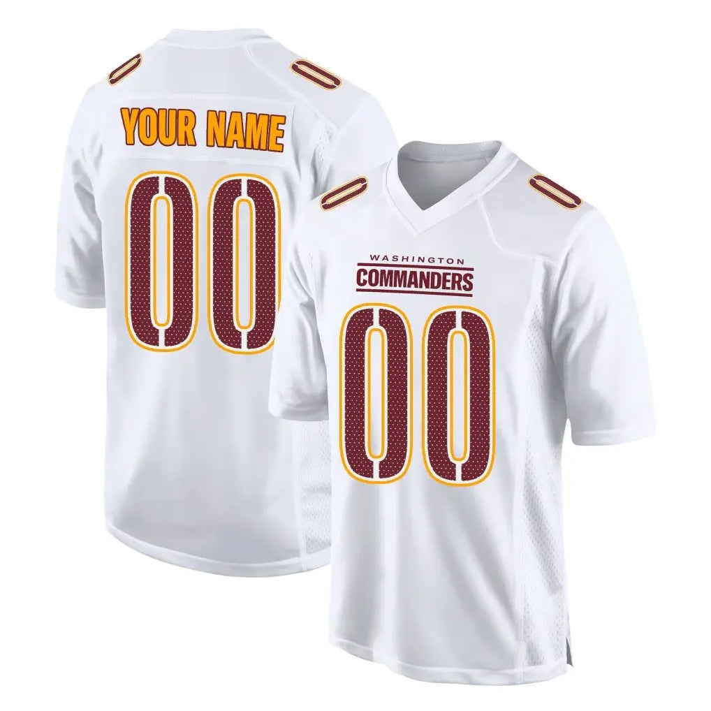 Johmsee Custom W.Commanders White Tundra Fashion Home Game Any Name & Numbers Stitched Jerseys