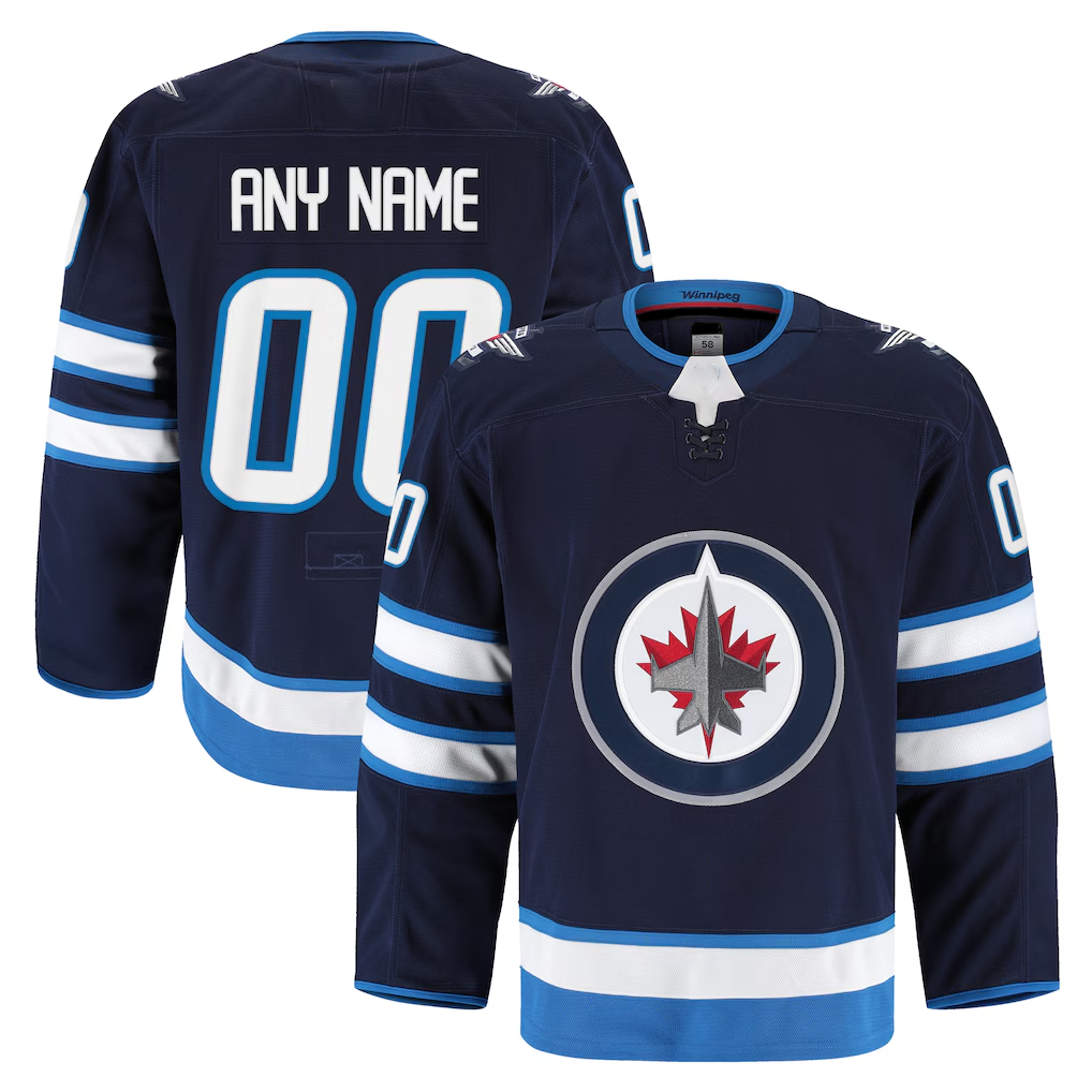Johmsee Custom W.Jets Navy Home Authentic Pro Jerseys