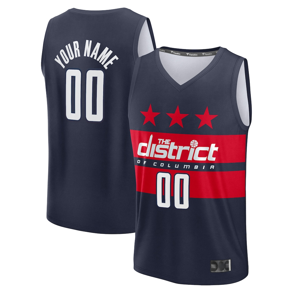 Johmsee Custom W.Wizards Navy Fast Break Jerseys - Statement Edition