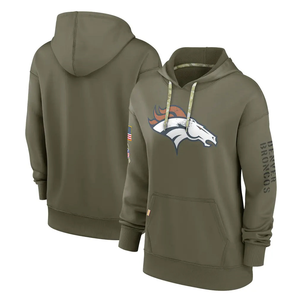 Johmsee D.Broncos Olive Salute to Service Pullover Hoodies Limited Blank Player Stitched Jerseys
