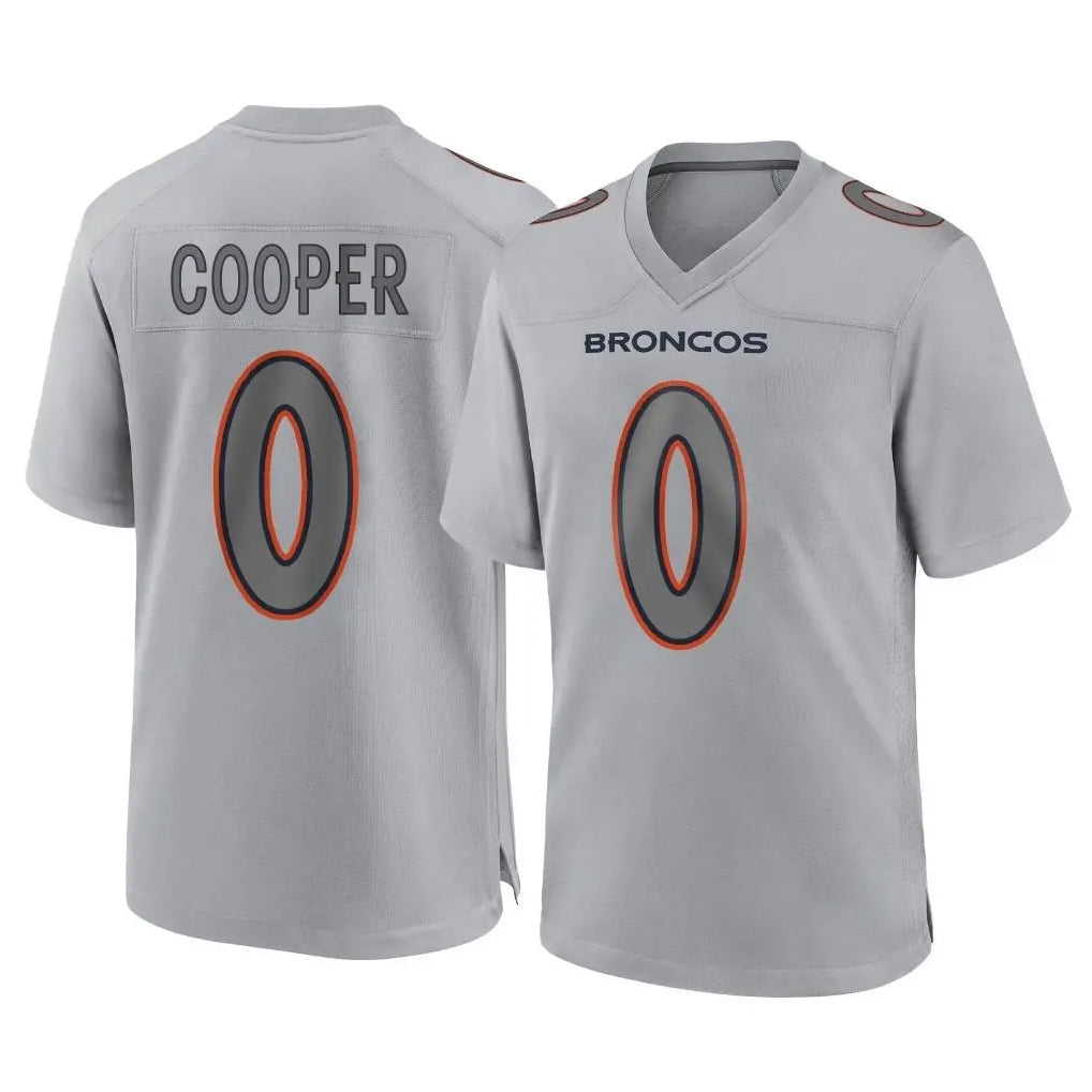 Johmsee D.Broncos #0 Jonathon Cooper Player Gray Atmosphere Fashion Limited Game Stitched Jerseys