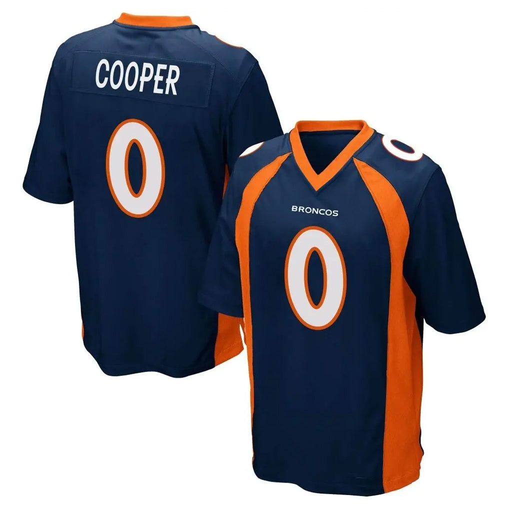 Johmsee D.Broncos #0 Jonathon Cooper Player Navy Game Stitched Jerseys