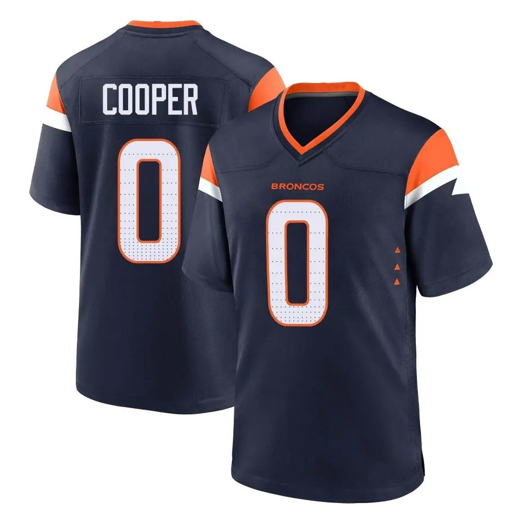 Johmsee D.Broncos #0 Jonathon Cooper Player Navy Home Game Stitched Jerseys
