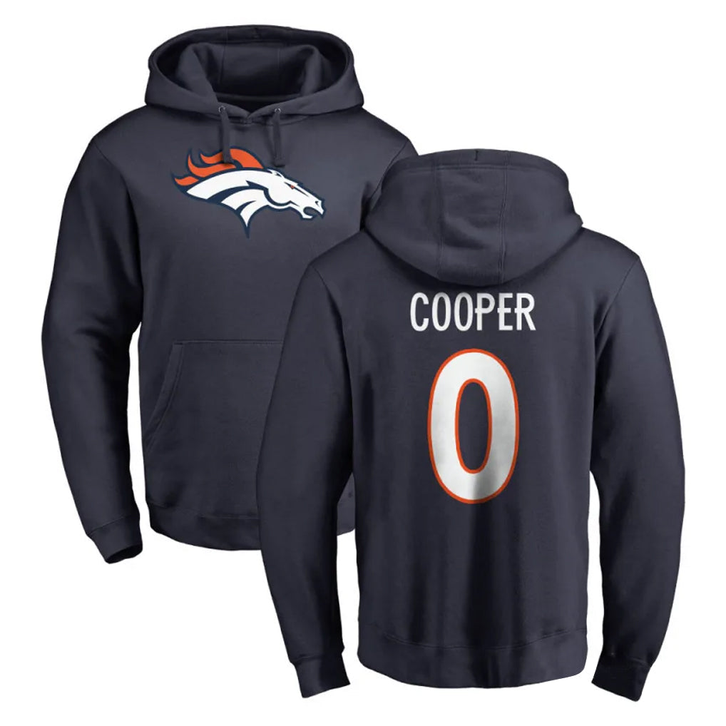 Johmsee D.Broncos #0 Jonathon Cooper Player Navy Pullover Hoodie Limited Stitched Jerseys