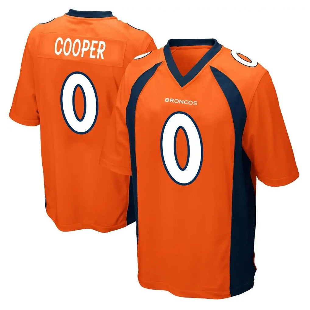 Johmsee D.Broncos #0 Jonathon Cooper Player Orange Color Home Game Stitched Jerseys