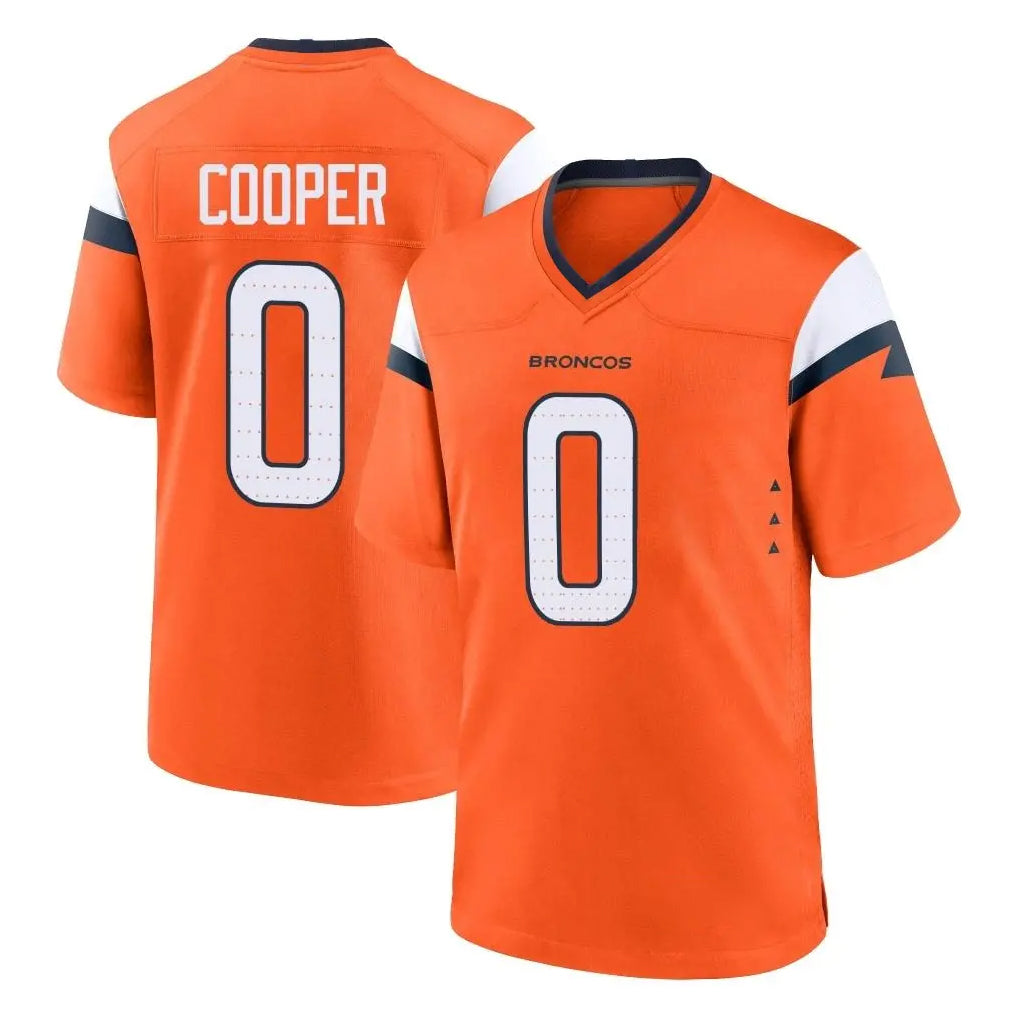 Johmsee D.Broncos #0 Jonathon Cooper Player Orange Home Game Stitched Jerseys