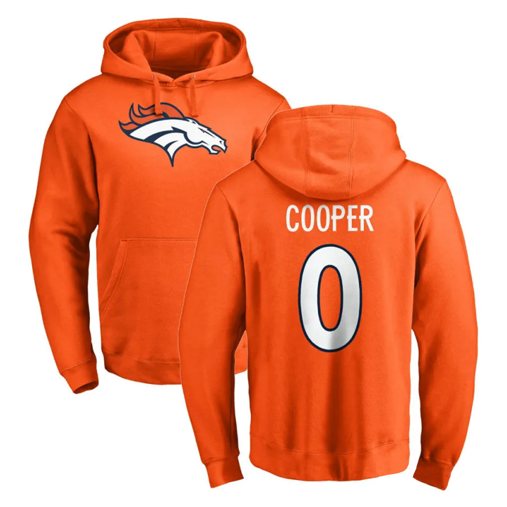 Johmsee D.Broncos #0 Jonathon Cooper Player Orange Pullover Hoodie Limited Stitched Jerseys