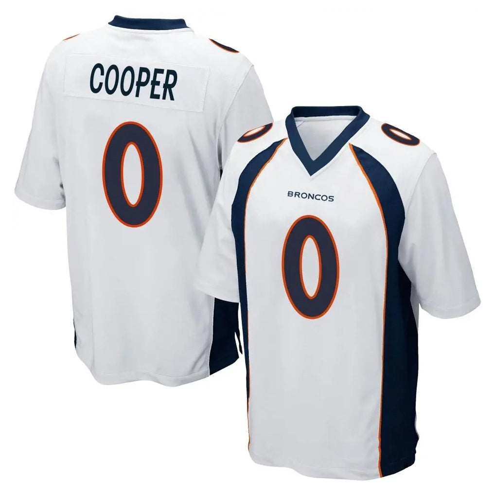Johmsee D.Broncos #0 Jonathon Cooper Player White Game Stitched Jerseys
