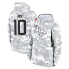 Johmsee D.Broncos #10 Bo Nix Player Arctic Camo Salute to Service Hoodies Limited Game Stitched Jerseys