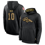Johmsee D.Broncos #10 Bo Nix Player Black Salute to Service Pullover Hoodies Limited Stitched Jerseys