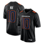 Johmsee D.Broncos #10 Bo Nix Player Carbon Black Fashion Limited Game Stitched Jerseys