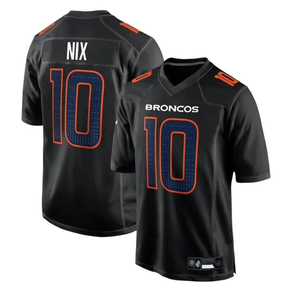 Johmsee D.Broncos #10 Bo Nix Player Carbon Black Fashion Limited Game Stitched Jerseys