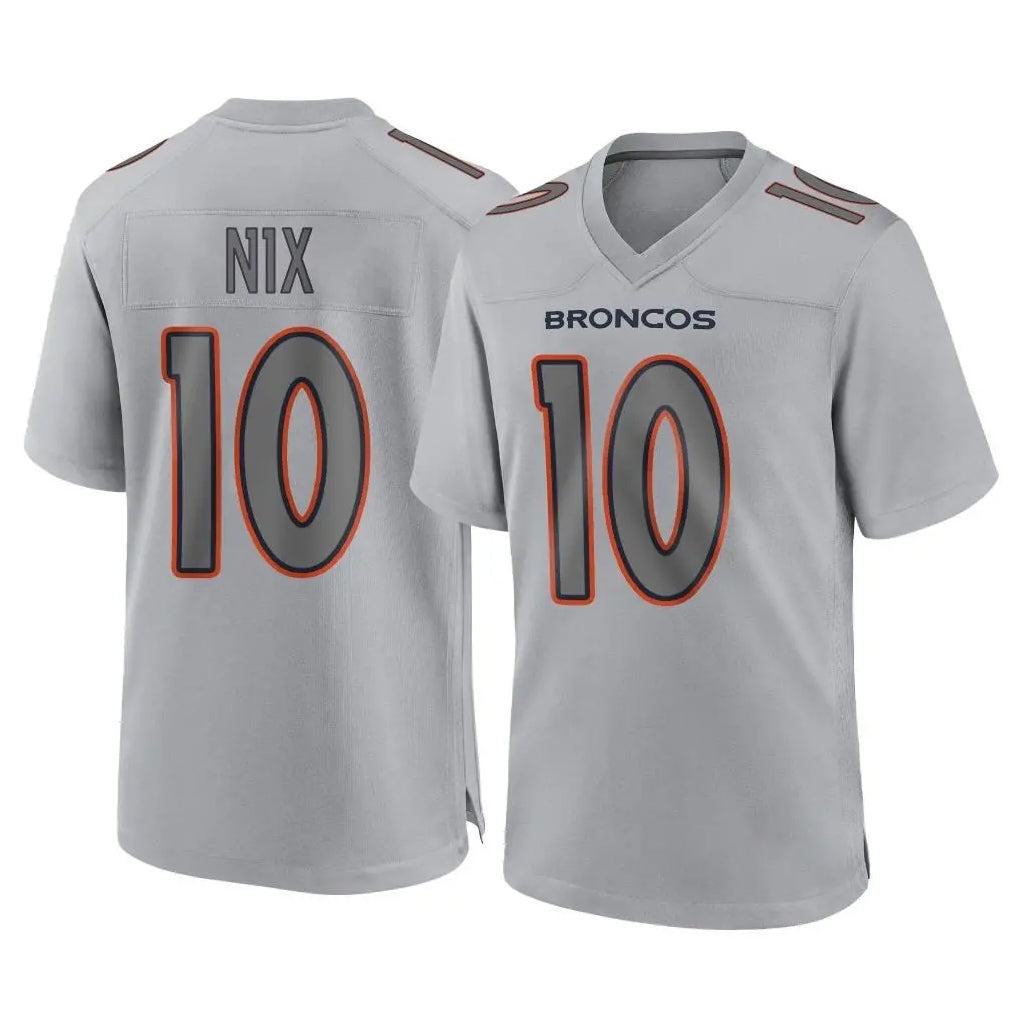 Johmsee D.Broncos #10 Bo Nix Player Gray Atmosphere Fashion Limited Game Stitched Jerseys
